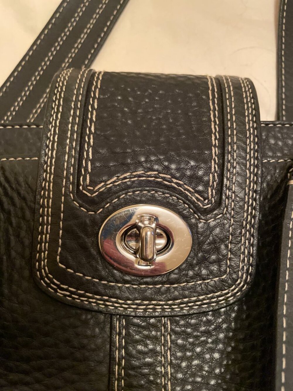 Coach Hampton F13961 Pebbled Leather Satchel Handbag - Picture 4 of 8